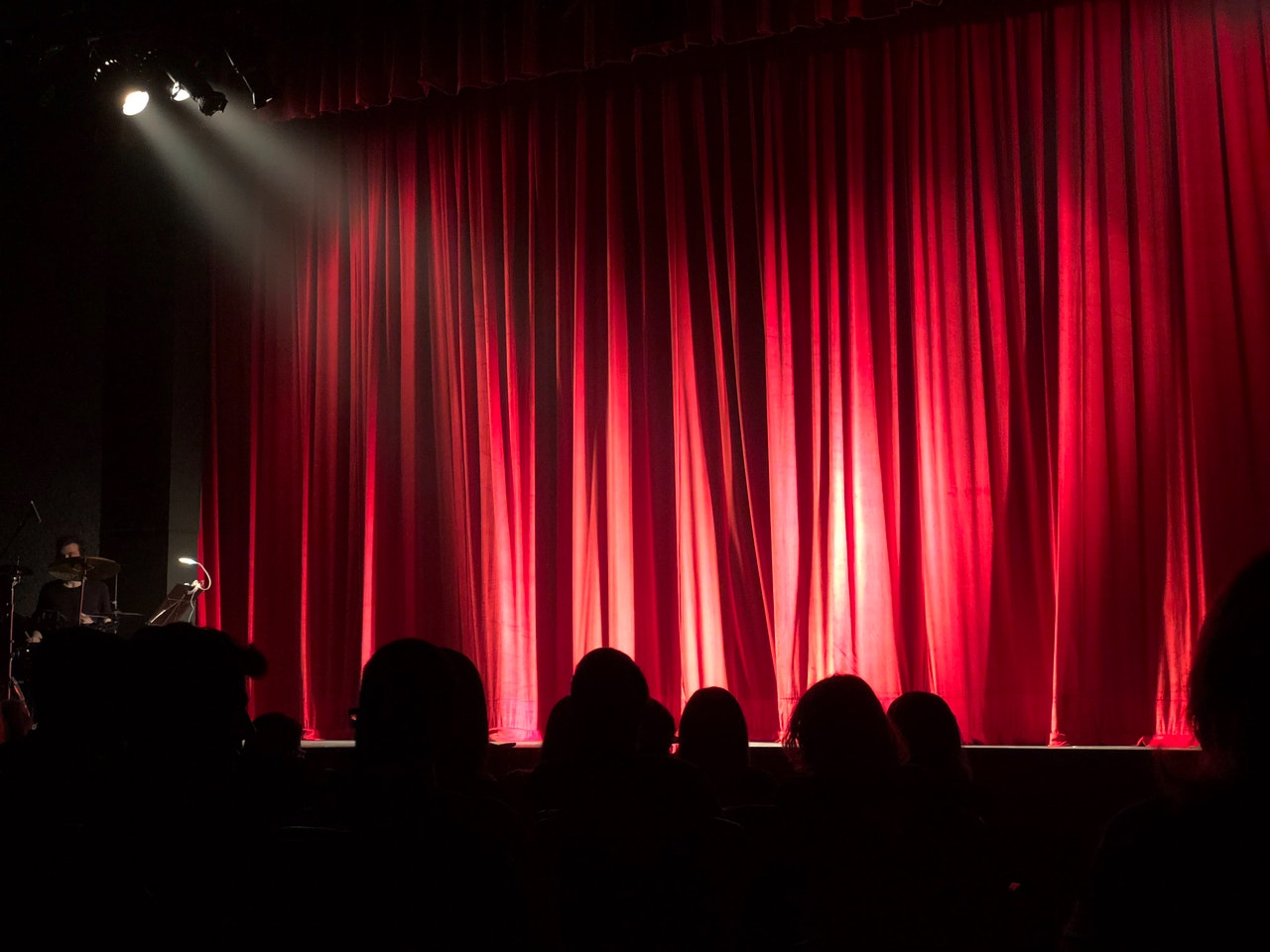 Red curtain at theatre